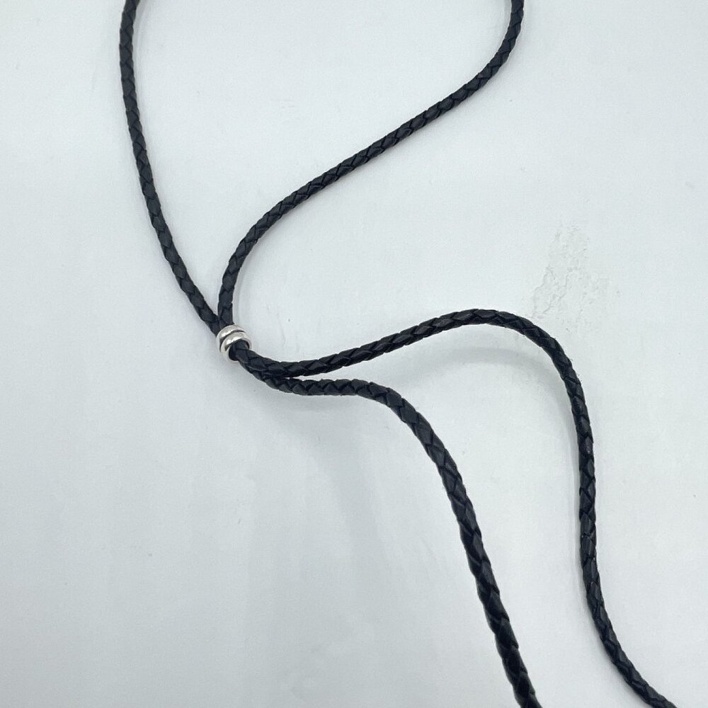 Brighton Black Braided Leather Necklace With Silver Celtic Knot Pendant & Adjust - Picture 3 of 4